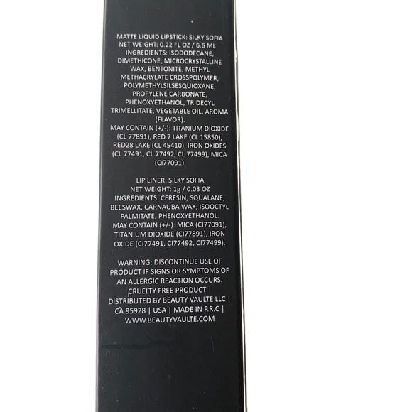 BEAUTY Vault ‘Silky Sofia’ Liquid Matte Lipstick and Lip Liner | Lip Set - Picture 4 of 8